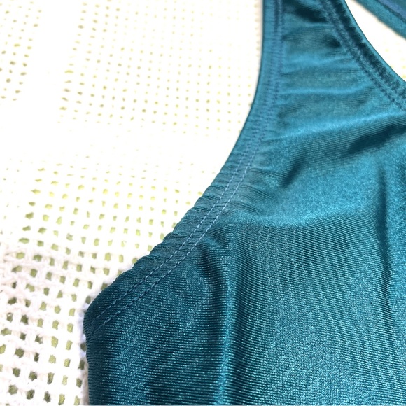 Rare Vintage The Body Co racerback green blue athletic romper jumpsuit - Picture 9 of 9